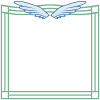 鳥の翼フレームシンプル飾り枠背景イラスト透過png