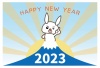 2023年の干支で描かれた使いやすいJPGやPNGのハガキサイズの年賀状テンプレート