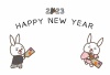 2023年の干支で描かれた使いやすいJPGやPNGのハガキサイズの年賀状テンプレート