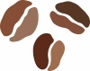 【JPG画像】コーヒー豆シンプル茶色珈琲豆粒シルエットアイコン挿絵無料イラストフリー素材