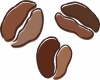 【JPG画像】コーヒー豆シンプル手描き茶色珈琲豆粒シルエットアイコン挿絵無料イラストフリー素材