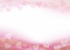 JPG画像ピンクのハートフレーム水彩画風可愛いピンク色グラデーションカラー飾り枠波ライン無料イラストフリー素材背景壁紙