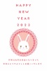 2023年・令和5年・うさぎ年・レースをあしらったガーリーなうさぎの年賀状
