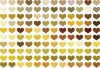JPG画像茶色と金色ハートアイコン可愛いゴールドシルエット飾り枠無料イラストフリー素材集セット