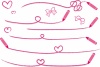 【JPG画像】手書きパステルクレヨンと手描きピンク色リボンハートライン見出しタイトル無料イラストフリー素材