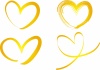 【JPG画像】金色ゴールド手描きラインハートアイコンのかわいいフレーム飾り枠無料イラストフリー素材