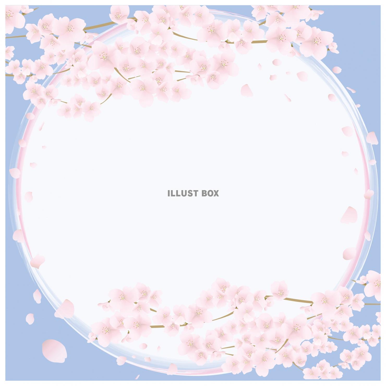明るい夜桜の優雅で美しい円形フレーム