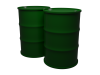 緑のドラム缶（3DCG・透過PNG）のイラスト素材