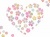桜の花柄とハートの壁紙シンプル背景素材イラスト