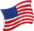 手描き風　星条旗　アメリカのイメージ