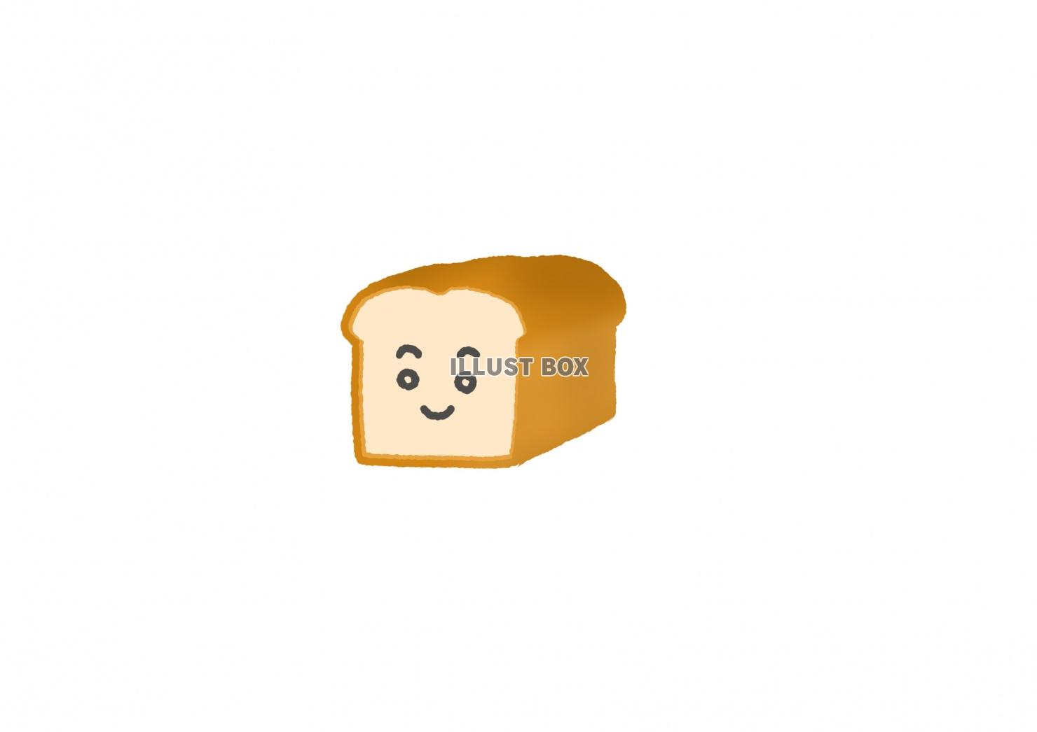 無料イラスト 顔つき食パン