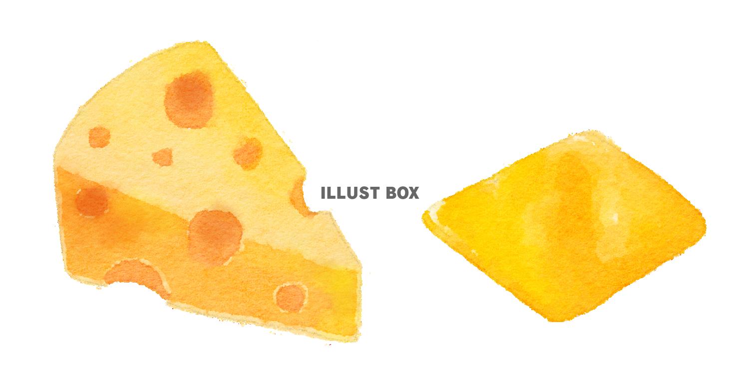 無料イラスト 水彩食材シリーズ チーズ