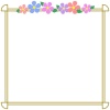 花模様フレームシンプル飾り枠背景イラスト