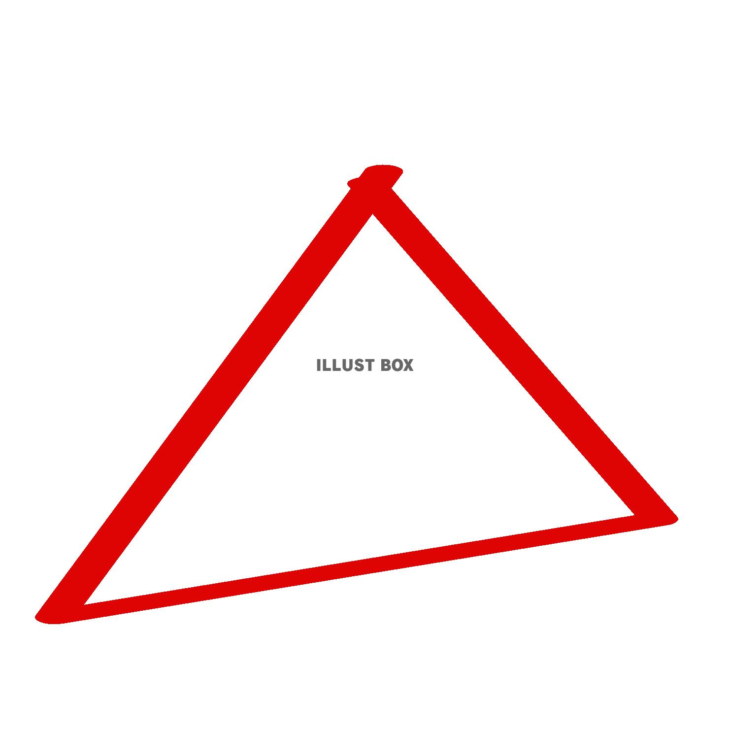 無料イラスト 手書き 赤の三角素材