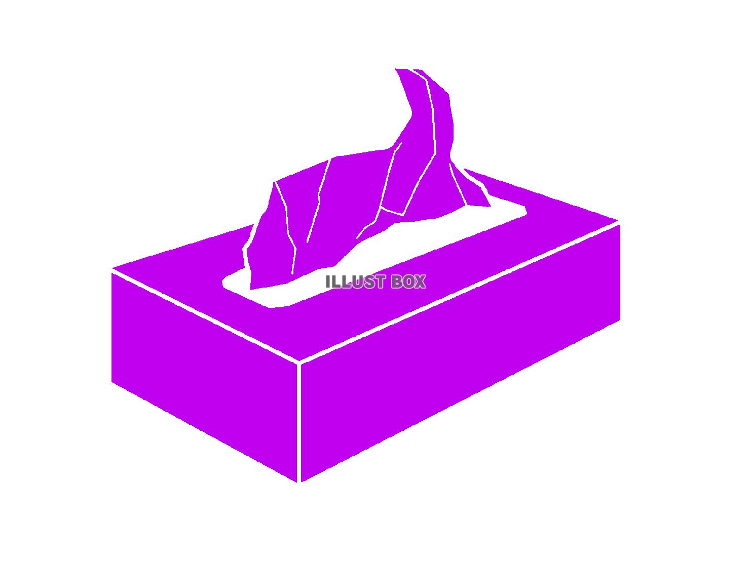紫色の箱ティッシュのシルエットアイコン