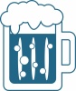 シンプルなビールの青いイラスト