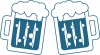 シンプルなビールで乾杯する青いイラスト