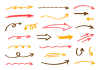 くっきり太線の矢印セット　暖色系　