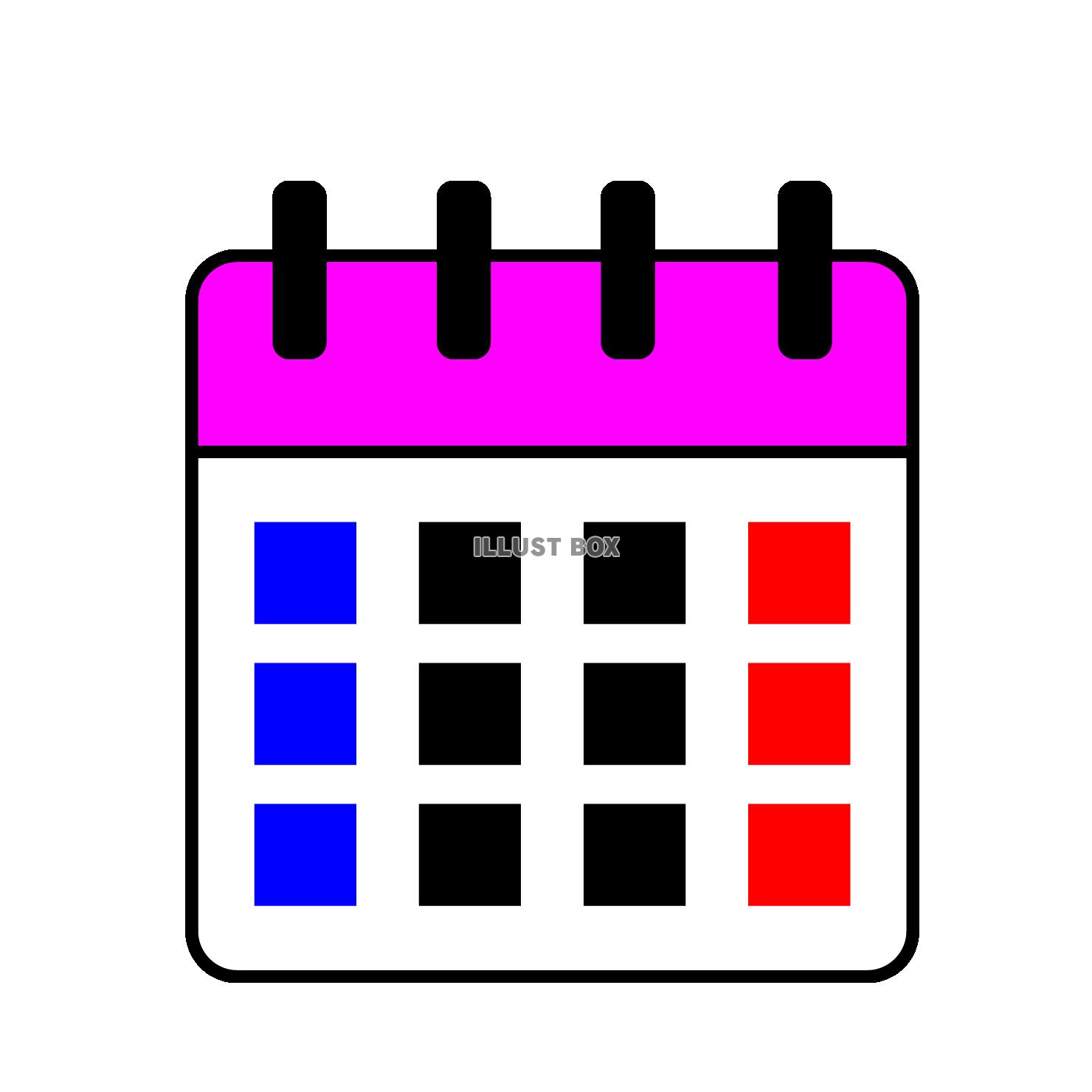 シンプルなピンクのカレンダーアイコン