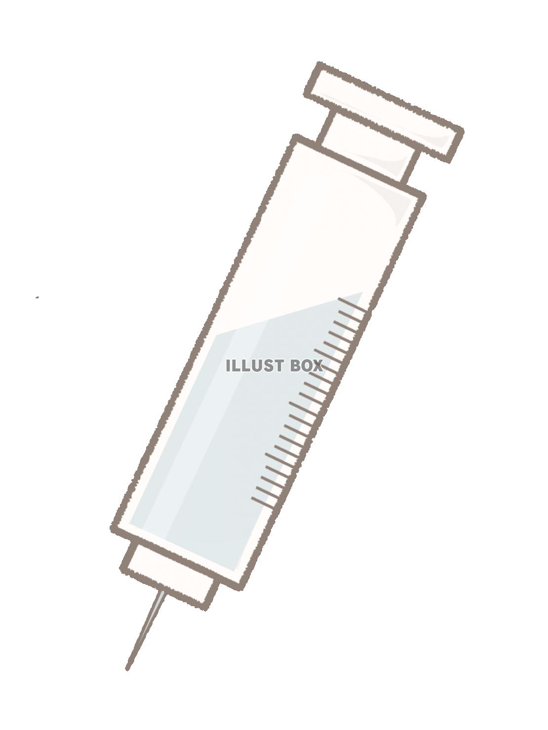 シンプルな注射器のイラスト　線あり
