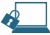 シンプルな鍵のかかったパソコンのイラスト