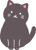 ねこのイラスト黒猫