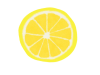 水彩食材シリーズ　輪切りのレモン 