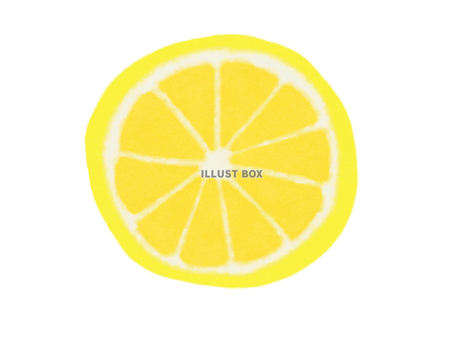 水彩食材シリーズ　輪切りのレモン 