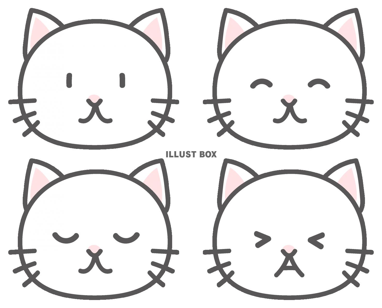 かわいい白猫(zipファイル: pdf,jpg,透過png)