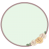 アンティーク風　薔薇の円形フレーム　(黄色・黄緑）シンプル　透過PNG