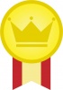王冠の柄の金メダル
