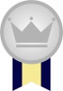 王冠の柄の銀メダル