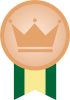 王冠の柄の銅メダル