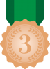 月桂冠模様の銅メダル