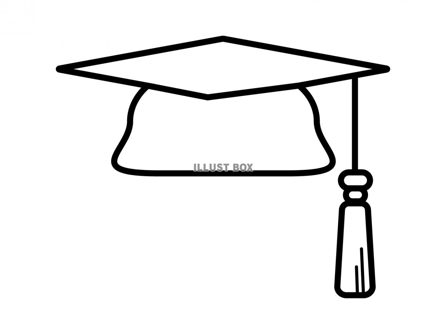 アメリカ大学帽子アカデミックキャップ線画