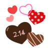 チョコハート素材　透過png