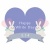Happy White Day ホワイトデーのメッセージカードイラスト　かわいいうさぎさんカップル