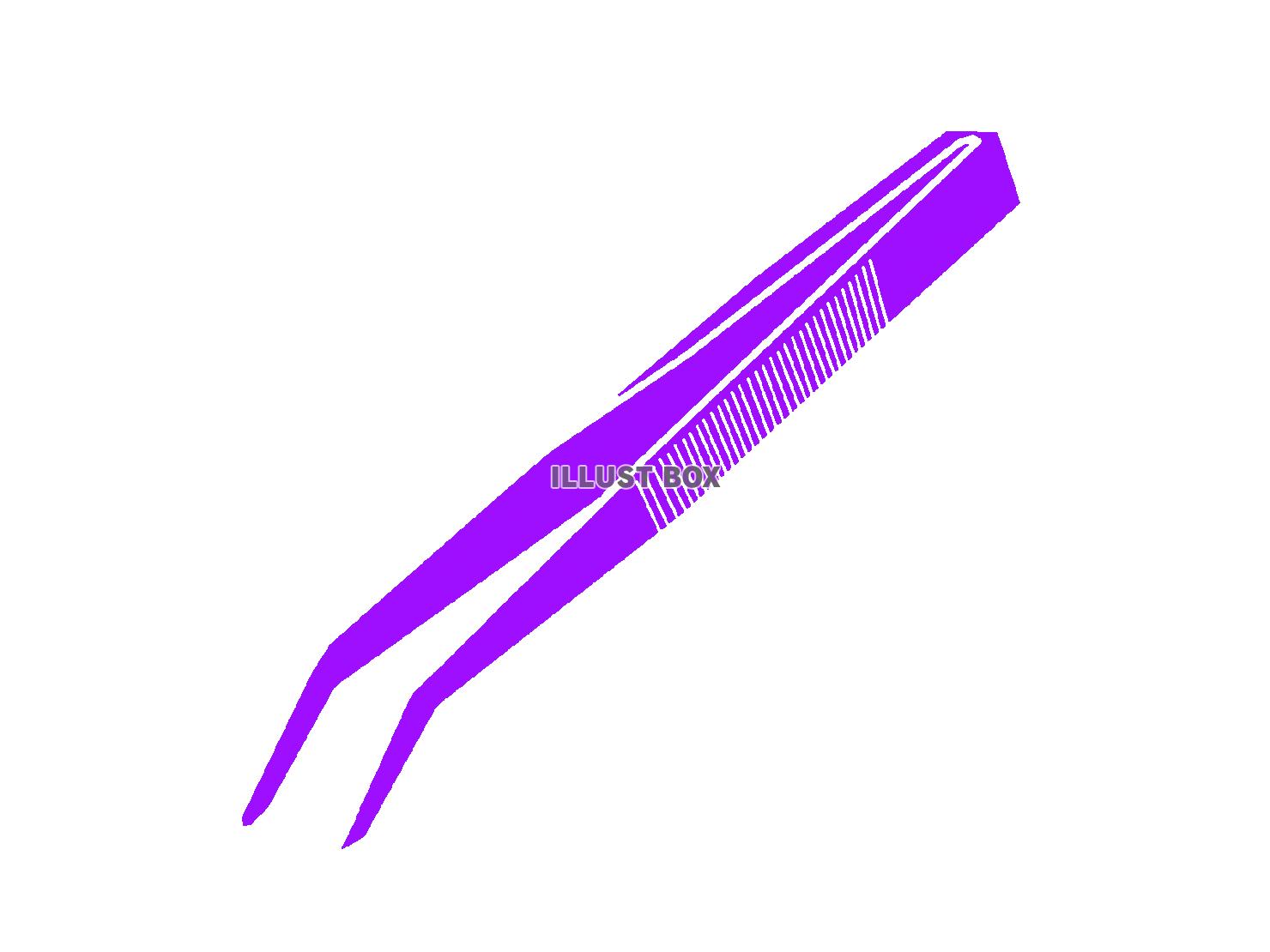 紫色のピンセットのシルエットアイコン