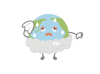 温室効果ガス包まれる地球くん 