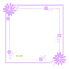 正方形のフレーム風メッセージカード：パープル