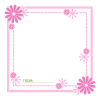 正方形のフレーム風メッセージカード：ピンク