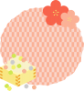 ひな祭りフレーム08　雛あられと桃の花