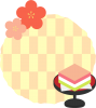 ひな祭りフレーム09　菱餅と桃の花