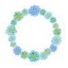 【ペーパークラフト】青い花の丸フレーム