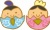 手描きのかわいらしいひな人形のイラスト