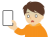 スマホを持って青ざめる男の子-請求【透過PNG】