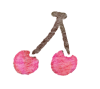 版画風のさくらんぼ