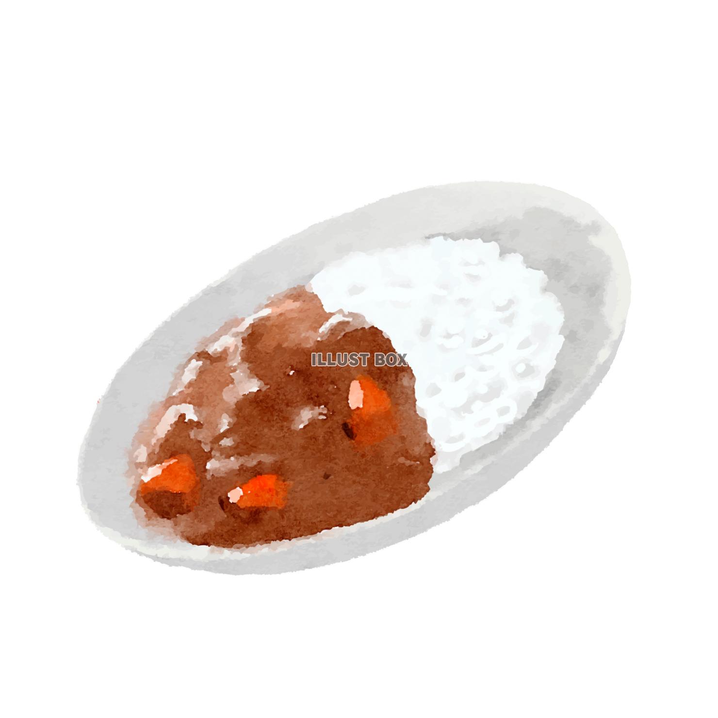 無料イラスト 水彩風お食事シリーズ カレーライス