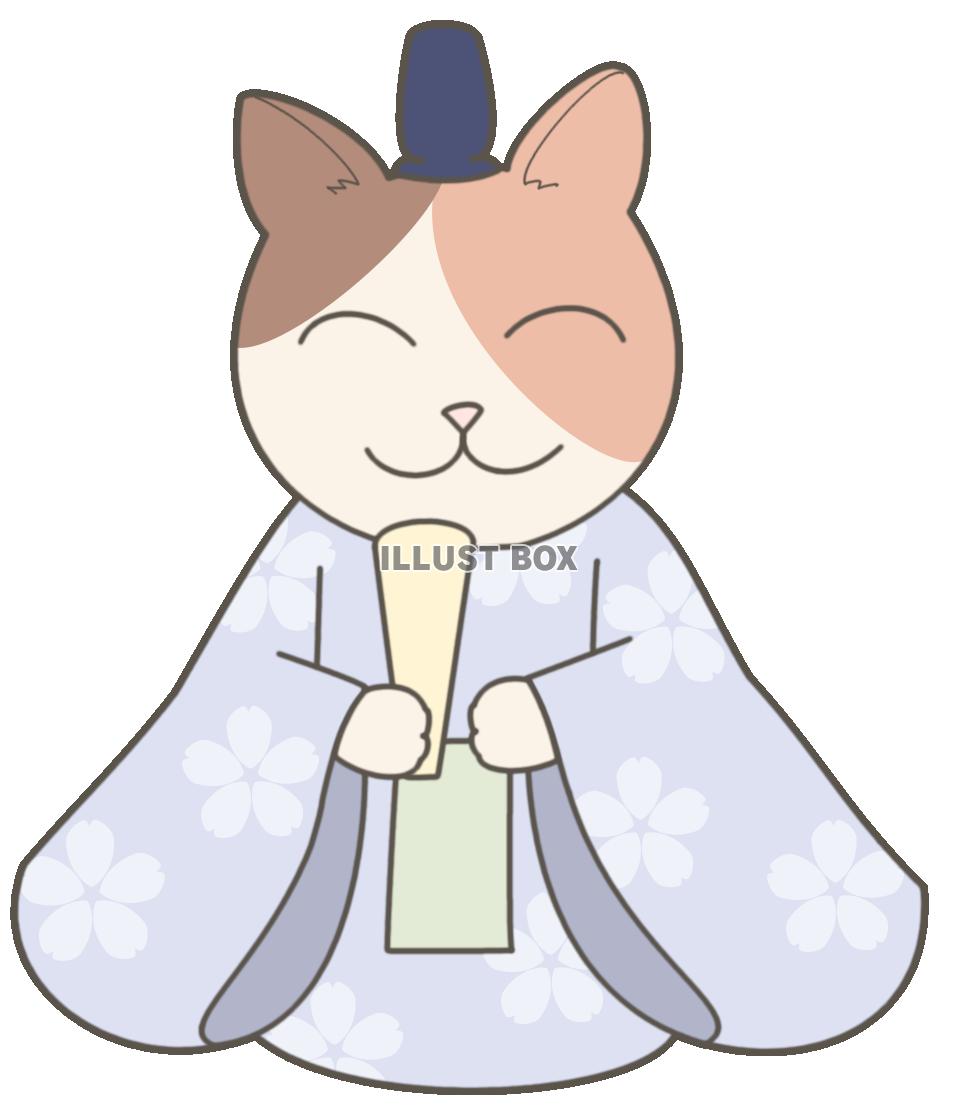 ねこのお内裏様　雛祭りのイラスト　透過PNG