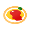 オムライス家庭料理素材　透過png